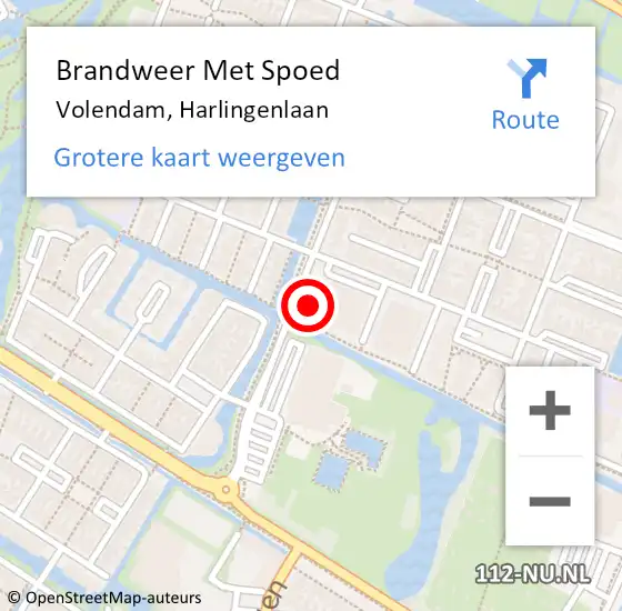 Locatie op kaart van de 112 melding: Brandweer Met Spoed Naar Volendam, Harlingenlaan op 30 juli 2023 00:42