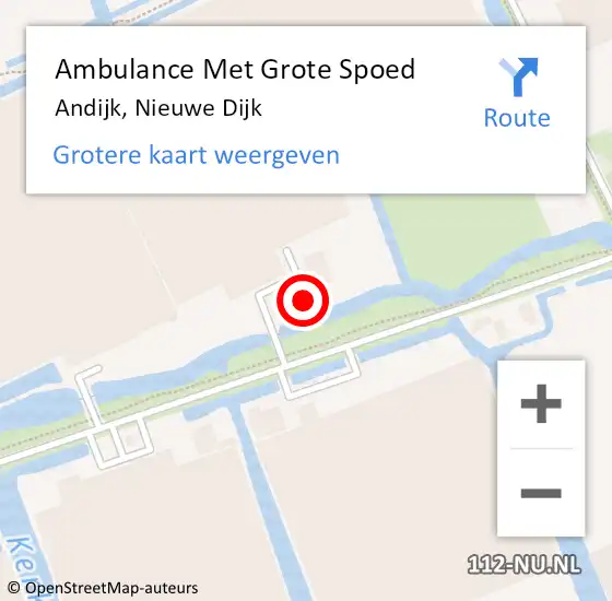 Locatie op kaart van de 112 melding: Ambulance Met Grote Spoed Naar Andijk, Nieuwe Dijk op 30 juli 2023 01:42