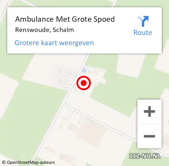 Locatie op kaart van de 112 melding: Ambulance Met Grote Spoed Naar Renswoude, Schalm op 3 september 2014 11:34