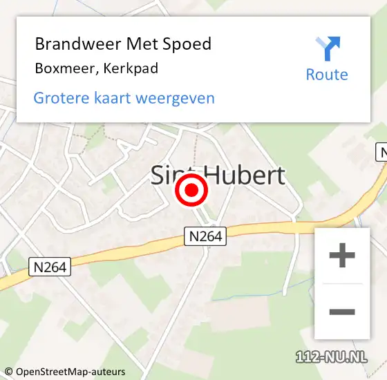 Locatie op kaart van de 112 melding: Brandweer Met Spoed Naar Boxmeer, Kerkpad op 30 juli 2023 02:08