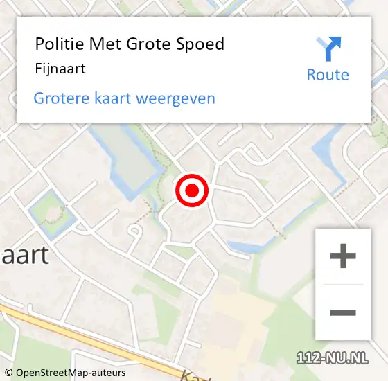 Locatie op kaart van de 112 melding: Politie Met Grote Spoed Naar Fijnaart op 30 juli 2023 05:10