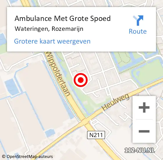 Locatie op kaart van de 112 melding: Ambulance Met Grote Spoed Naar Wateringen, Rozemarijn op 30 juli 2023 07:11