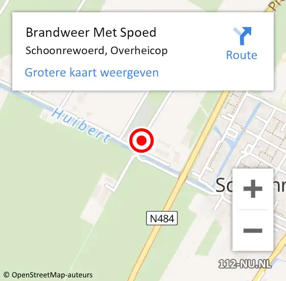 Locatie op kaart van de 112 melding: Brandweer Met Spoed Naar Schoonrewoerd, Overheicop op 30 juli 2023 07:48