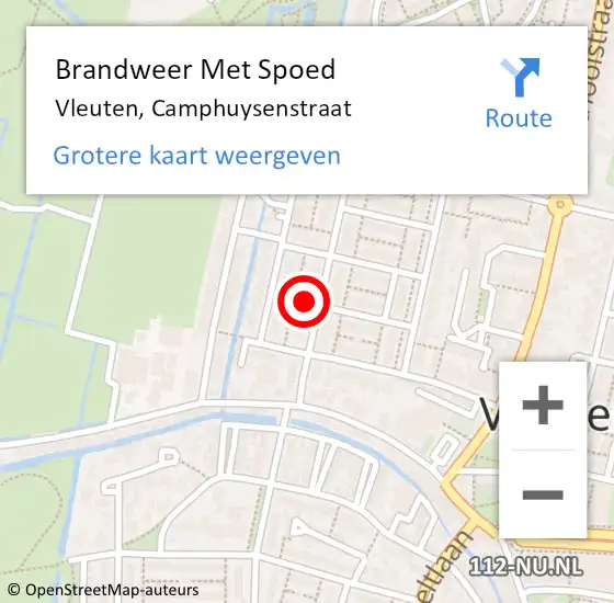 Locatie op kaart van de 112 melding: Brandweer Met Spoed Naar Vleuten, Camphuysenstraat op 30 juli 2023 08:12