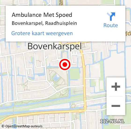 Locatie op kaart van de 112 melding: Ambulance Met Spoed Naar Bovenkarspel, Raadhuisplein op 30 juli 2023 09:25