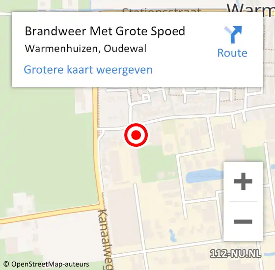 Locatie op kaart van de 112 melding: Brandweer Met Grote Spoed Naar Warmenhuizen, Oudewal op 30 juli 2023 09:55