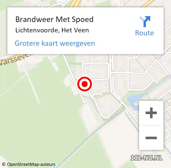 Locatie op kaart van de 112 melding: Brandweer Met Spoed Naar Lichtenvoorde, Het Veen op 30 juli 2023 11:38