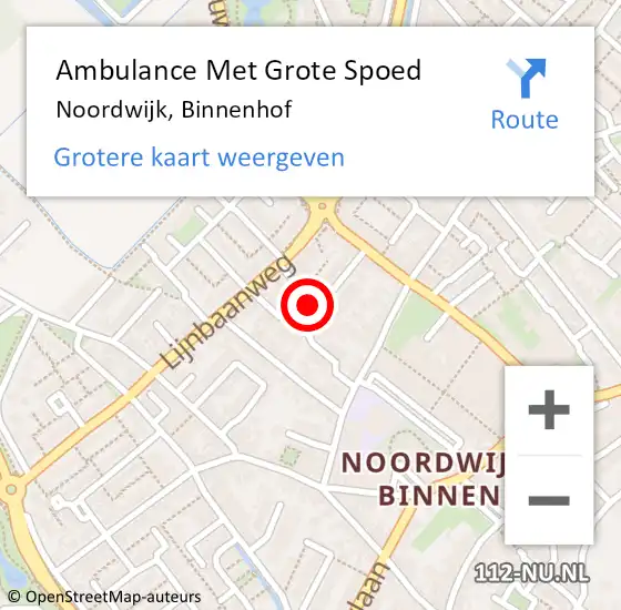 Locatie op kaart van de 112 melding: Ambulance Met Grote Spoed Naar Noordwijk, Binnenhof op 30 juli 2023 12:32