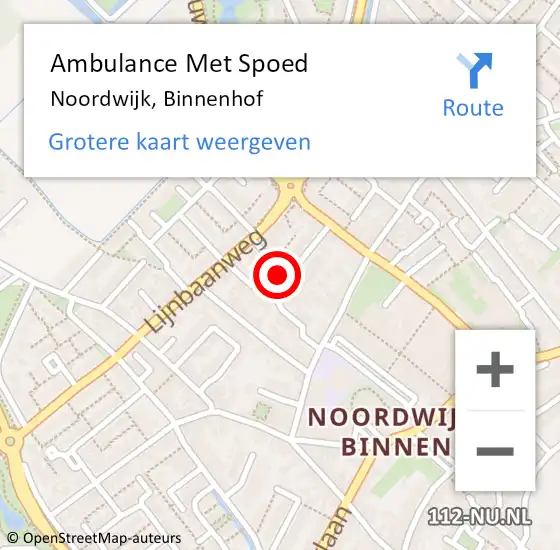 Locatie op kaart van de 112 melding: Ambulance Met Spoed Naar Noordwijk, Binnenhof op 30 juli 2023 13:09