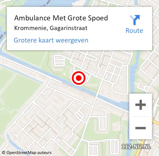 Locatie op kaart van de 112 melding: Ambulance Met Grote Spoed Naar Krommenie, Gagarinstraat op 30 juli 2023 14:06