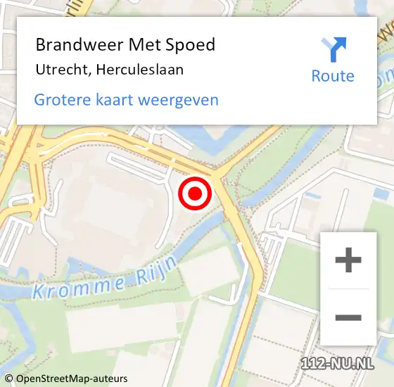 Locatie op kaart van de 112 melding: Brandweer Met Spoed Naar Utrecht, Herculeslaan op 30 juli 2023 14:45