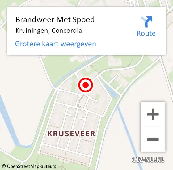 Locatie op kaart van de 112 melding: Brandweer Met Spoed Naar Kruiningen, Concordia op 30 juli 2023 14:51