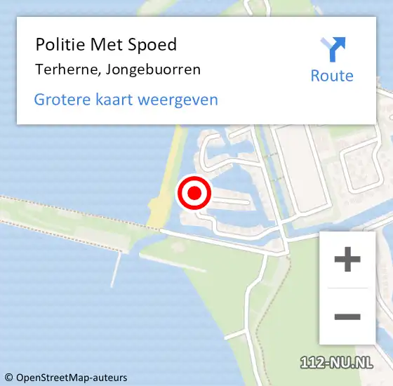 Locatie op kaart van de 112 melding: Politie Met Spoed Naar Terherne, Jongebuorren op 30 juli 2023 16:24