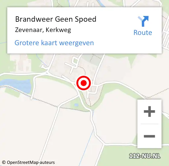 Locatie op kaart van de 112 melding: Brandweer Geen Spoed Naar Zevenaar, Kerkweg op 30 juli 2023 17:15