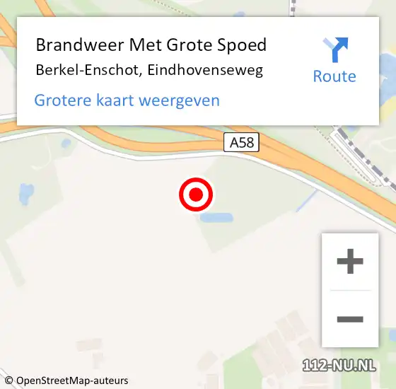 Locatie op kaart van de 112 melding: Brandweer Met Grote Spoed Naar Berkel-Enschot, Eindhovenseweg op 30 juli 2023 18:10