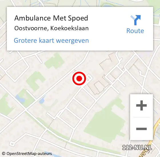Locatie op kaart van de 112 melding: Ambulance Met Spoed Naar Oostvoorne, Koekoekslaan op 30 juli 2023 18:22
