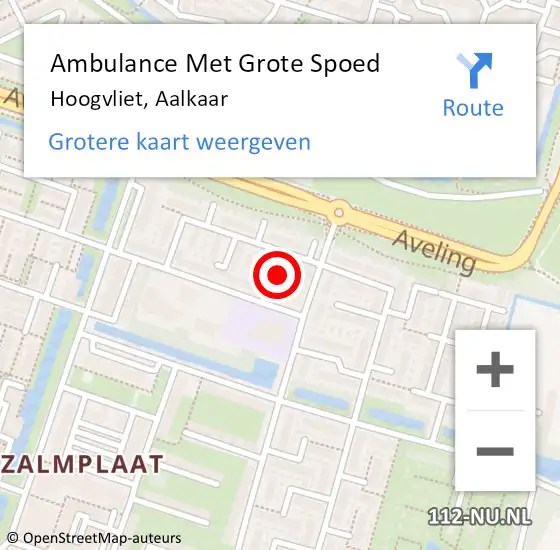 Locatie op kaart van de 112 melding: Ambulance Met Grote Spoed Naar Hoogvliet, Aalkaar op 30 juli 2023 19:18