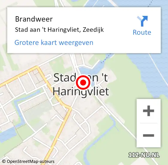 Locatie op kaart van de 112 melding: Brandweer Stad aan 't Haringvliet, Zeedijk op 30 juli 2023 20:47