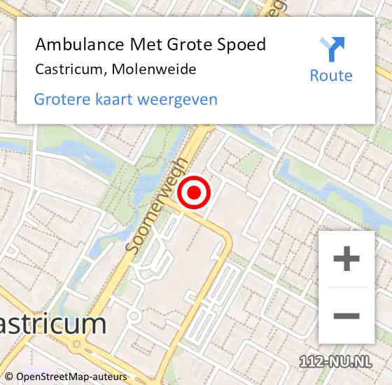 Locatie op kaart van de 112 melding: Ambulance Met Grote Spoed Naar Castricum, Molenweide op 30 juli 2023 21:50