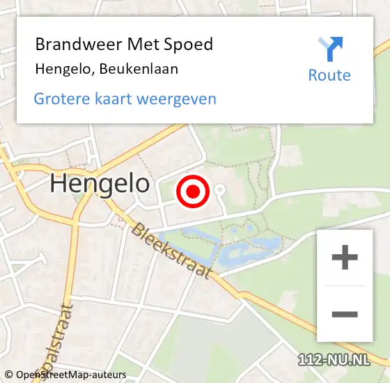 Locatie op kaart van de 112 melding: Brandweer Met Spoed Naar Hengelo, Beukenlaan op 30 juli 2023 22:12