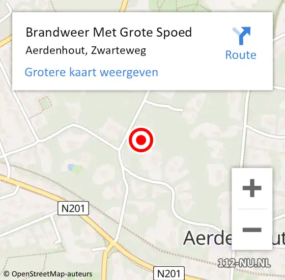 Locatie op kaart van de 112 melding: Brandweer Met Grote Spoed Naar Aerdenhout, Zwarteweg op 30 juli 2023 22:44