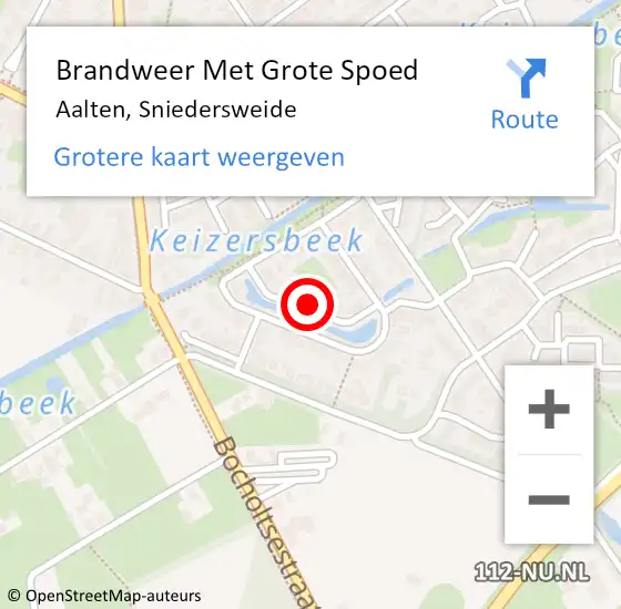 Locatie op kaart van de 112 melding: Brandweer Met Grote Spoed Naar Aalten, Sniedersweide op 31 juli 2023 01:45