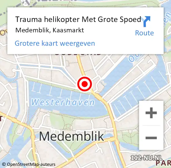 Locatie op kaart van de 112 melding: Trauma helikopter Met Grote Spoed Naar Medemblik, Kaasmarkt op 31 juli 2023 02:38