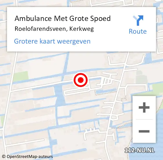 Locatie op kaart van de 112 melding: Ambulance Met Grote Spoed Naar Roelofarendsveen, Kerkweg op 31 juli 2023 03:29