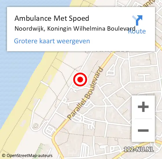 Locatie op kaart van de 112 melding: Ambulance Met Spoed Naar Noordwijk, Beyaert op 31 juli 2023 03:43