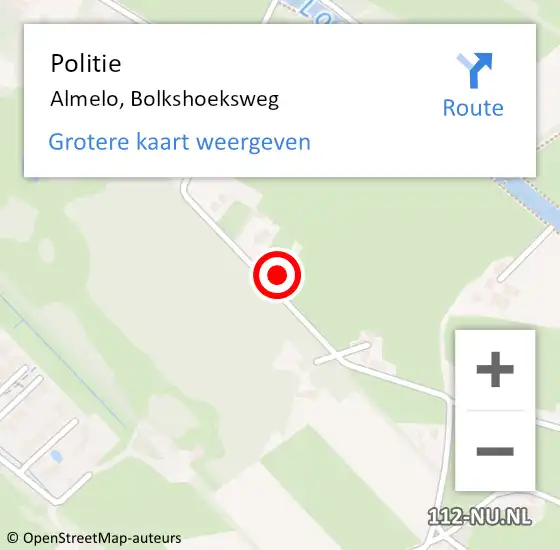 Locatie op kaart van de 112 melding: Politie Almelo, Bolkshoeksweg op 31 juli 2023 06:37