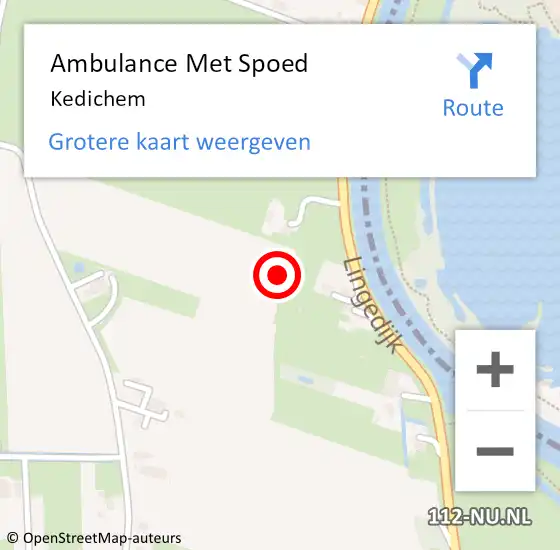 Locatie op kaart van de 112 melding: Ambulance Met Spoed Naar Kedichem op 31 juli 2023 09:01
