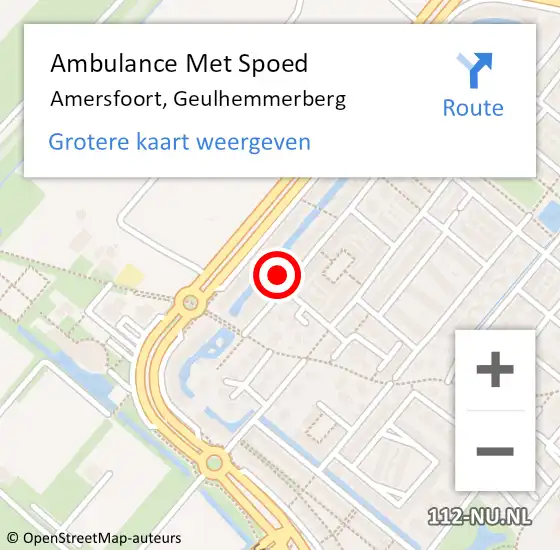 Locatie op kaart van de 112 melding: Ambulance Met Spoed Naar Amersfoort, Geulhemmerberg op 3 september 2014 13:15