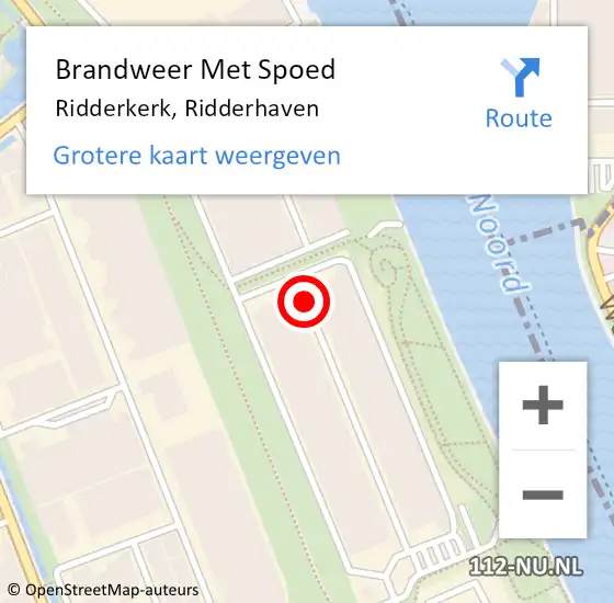 Locatie op kaart van de 112 melding: Brandweer Met Spoed Naar Ridderkerk, Ridderhaven op 31 juli 2023 09:20