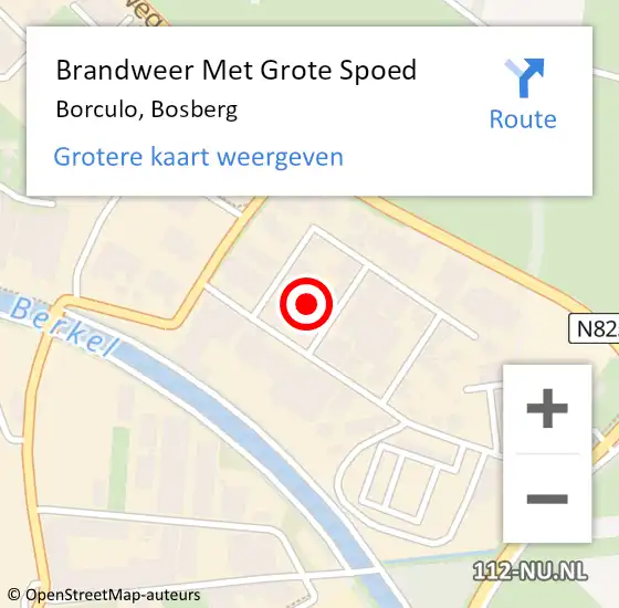 Locatie op kaart van de 112 melding: Brandweer Met Grote Spoed Naar Borculo, Bosberg op 31 juli 2023 13:11