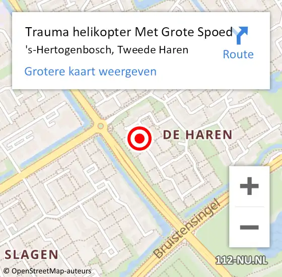 Locatie op kaart van de 112 melding: Trauma helikopter Met Grote Spoed Naar 's-Hertogenbosch, Tweede Haren op 31 juli 2023 13:15