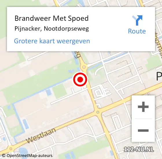 Locatie op kaart van de 112 melding: Brandweer Met Spoed Naar Pijnacker, Nootdorpseweg op 31 juli 2023 13:49