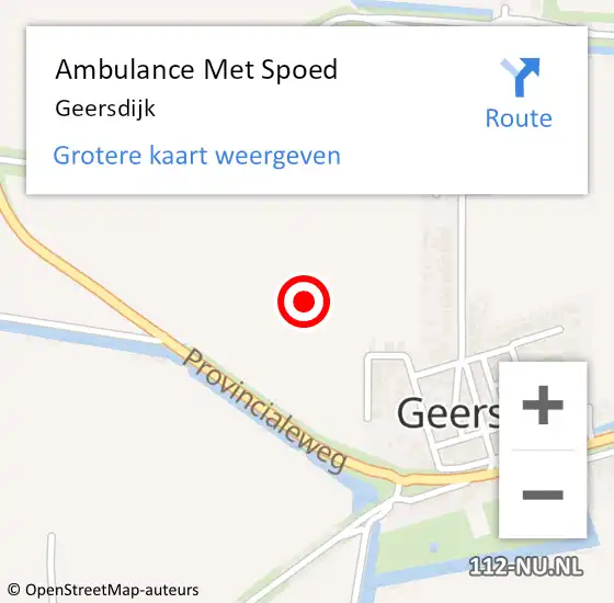 Locatie op kaart van de 112 melding: Ambulance Met Spoed Naar Geersdijk op 31 juli 2023 13:53