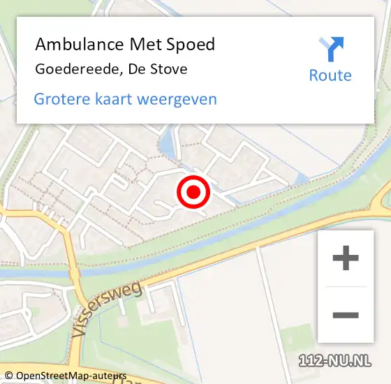 Locatie op kaart van de 112 melding: Ambulance Met Spoed Naar Goedereede, De Stove op 31 juli 2023 14:05