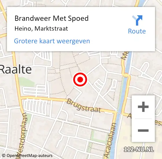 Locatie op kaart van de 112 melding: Brandweer Met Spoed Naar Heino, Marktstraat op 31 juli 2023 14:42