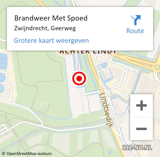 Locatie op kaart van de 112 melding: Brandweer Met Spoed Naar Zwijndrecht, Geerweg op 31 juli 2023 15:19