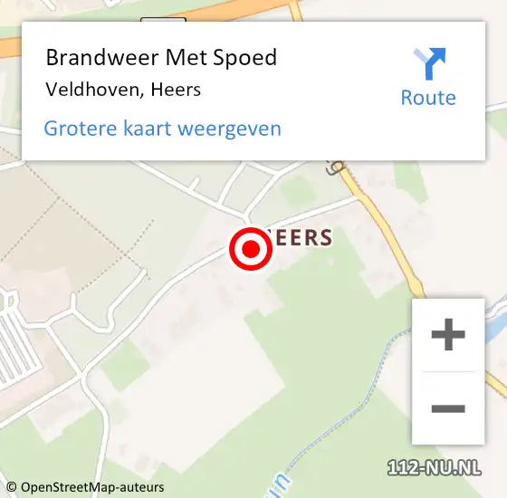 Locatie op kaart van de 112 melding: Brandweer Met Spoed Naar Veldhoven, Heers op 31 juli 2023 15:56