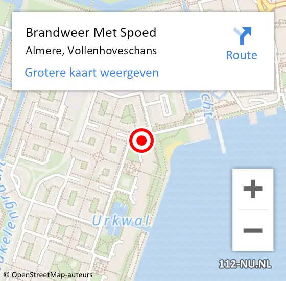 Locatie op kaart van de 112 melding: Brandweer Met Spoed Naar Almere, Vollenhoveschans op 31 juli 2023 17:31