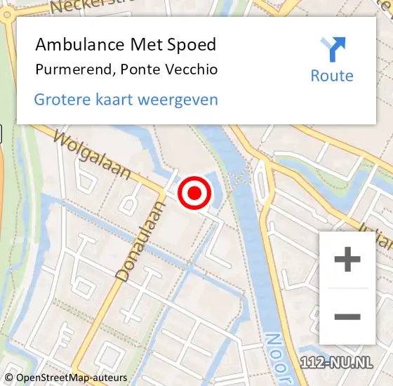 Locatie op kaart van de 112 melding: Ambulance Met Spoed Naar Purmerend, Ponte Vecchio op 31 juli 2023 18:32