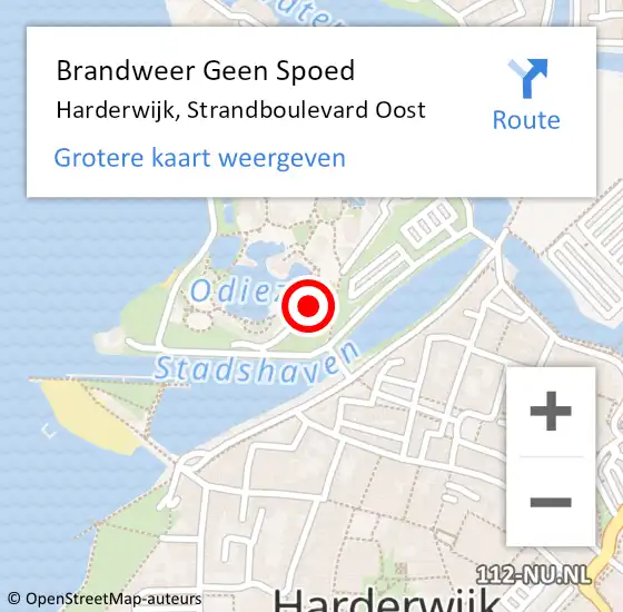 Locatie op kaart van de 112 melding: Brandweer Geen Spoed Naar Harderwijk, Strandboulevard Oost op 31 juli 2023 19:23