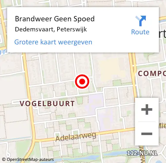 Locatie op kaart van de 112 melding: Brandweer Geen Spoed Naar Dedemsvaart, Peterswijk op 31 juli 2023 20:01