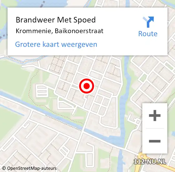 Locatie op kaart van de 112 melding: Brandweer Met Spoed Naar Krommenie, Baikonoerstraat op 31 juli 2023 20:16