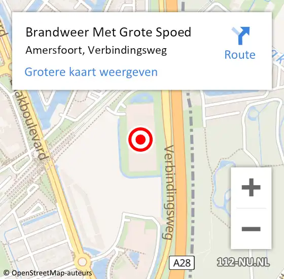 Locatie op kaart van de 112 melding: Brandweer Met Grote Spoed Naar Amersfoort, Verbindingsweg op 31 juli 2023 20:20