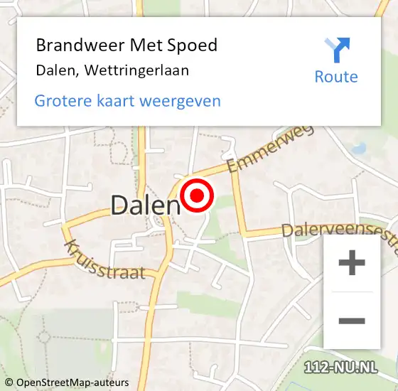 Locatie op kaart van de 112 melding: Brandweer Met Spoed Naar Dalen, Wettringerlaan op 31 juli 2023 20:46