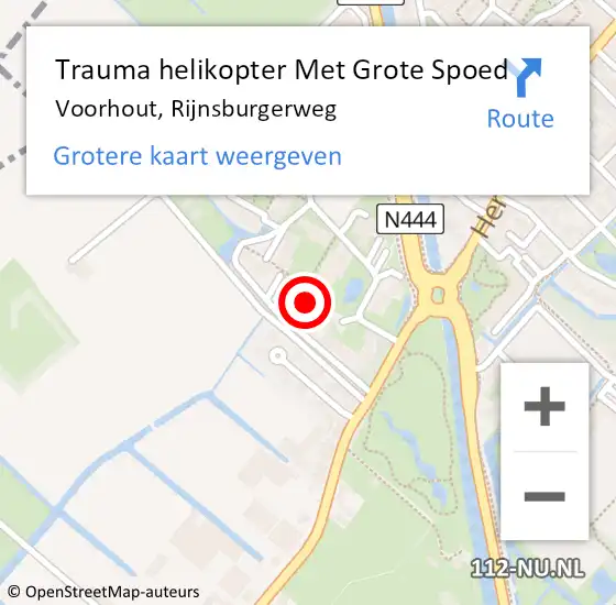 Locatie op kaart van de 112 melding: Trauma helikopter Met Grote Spoed Naar Voorhout, Rijnsburgerweg op 31 juli 2023 21:12