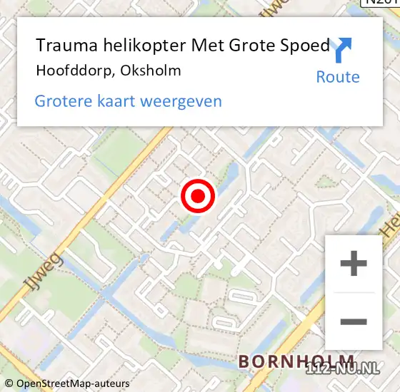 Locatie op kaart van de 112 melding: Trauma helikopter Met Grote Spoed Naar Hoofddorp, Oksholm op 31 juli 2023 21:16